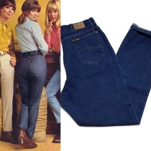VTG 60s Lee Rider High Rise Dark Wash Mom Jeans